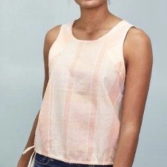 NWT REI Co-op Northerwoods Tank Serenity Plaid Hemp Blend Pink Small Side Tie - Picture 2 of 15